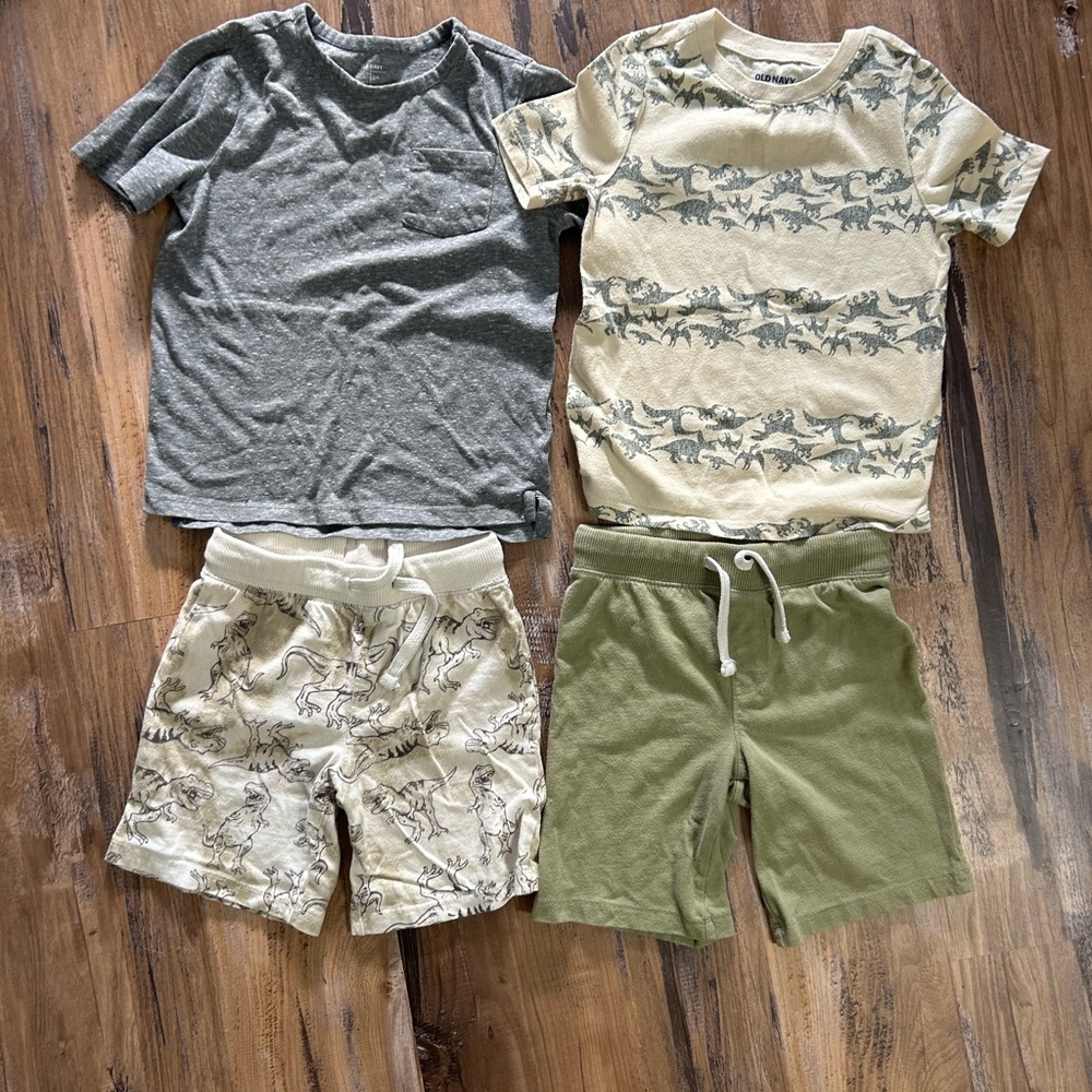 Old Navy Cream Dinosaur Print Drawstring Pants